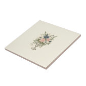  ivoor roze blauw mauve groene bloemen tegeltje (Zijkant)