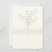 Ivoor Roze Blush Bloemen Natuur Bruiloft Uitnodigi Kaart (Achterkant)