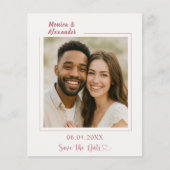 Ivoor roze goud foto bruiloft Save the Date Flyer (Voorkant)