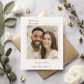 Ivoor roze goud foto bruiloft Save the Date Flyer