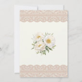 Ivoor Roze Pioen Blauwe Hortensia Bruidsdouche Kaart (Achterkant)