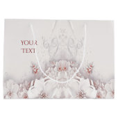 Ivoor Roze Roze Bloem Geschenkzak Groot Cadeauzakje (Achterkant)