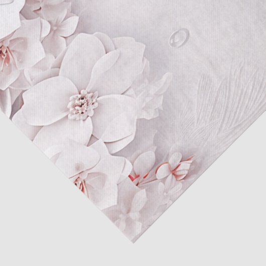 Ivoor Roze Roze Bloem Tissuepapier (Detail)