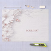 Ivoor Roze Roze Bloemig Tissuepapier (Craft)