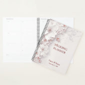 Ivoor Roze Roze Bloemige Trouwplanner Planner (Display)
