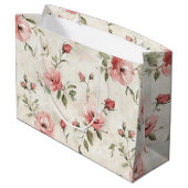 Ivoor Roze Rozen Bloemige Trouw Groot Cadeauzakje (Achterkant Gekanteld)