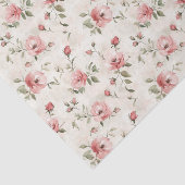 Ivoor Roze Rozen Bloemrijke Bruidsdouche Tissuepapier (Detail)