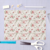 Ivoor Roze Rozen Bloemrijke Bruidsdouche Tissuepapier (Craft)