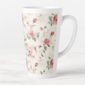 Ivoor Roze Rozen Bloemstuk Latte Mok (Rechts)