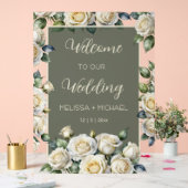 Ivoor Rozen Bruiloft Transparant Acryl Bord (Huwelijk)