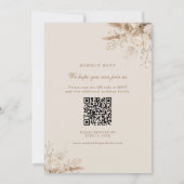 Ivoor Rozen Champagne Beige QR Code RSVP Trouwen Kaart (Achterkant)