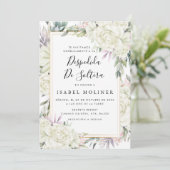 Ivoor Rozen Floral Gold Spaans Vrijgezellenfeest Kaart (Staand voorkant)