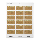 ivoor rozen mason jar address label rustige burlap (Full Sheet)