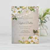 Ivoor Rozen Tuin | Blush Bruiloft Kaart (Staand voorkant)
