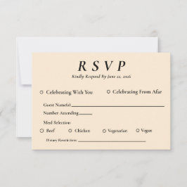 Ivoor RSVP-kaart met entree selectie RSVP Kaartje