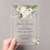 Ivoor Sage Groene Bloemige Bruiloftsdans Acryl Uitnodigingen (Insitu (Draagbaar))