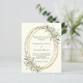 Ivoor salie groen groen groen bruiloft uitnodiging (Staand voorkant)
