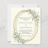 Ivoor salie groen groen groen bruiloft uitnodiging (Voorkant)