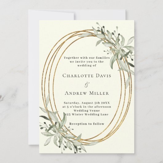 Ivoor salie groen groen groen groen goud lijst bru kaart (Voorkant)