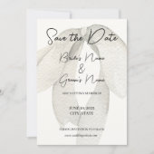 Ivoor Satijn Wit Boog Save the Date Kaart (Voorkant)