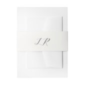 Ivoor | Script kalligrafie monogram bruiloft Uitnodigingen Wikkel (Voorkant Voorbeeld)