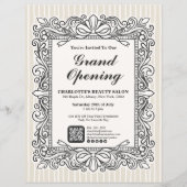 Ivoor Sierlijke Boog Frame Grootse Openingsfolder Flyer (Voorkant)