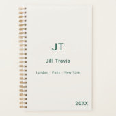 Ivoor smaragdgroene moderne minimalistische luxe 2 planner (Voorkant)