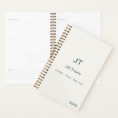 Ivoor smaragdgroene moderne minimalistische luxe 2 planner (Display)