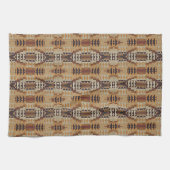 Ivoor Taupe Beige Bruin Roest Sinaasappel Tribal A Theedoek (Horizontaal)