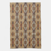 Ivoor Taupe Beige Bruin Roest Sinaasappel Tribal A Theedoek (Verticaal)