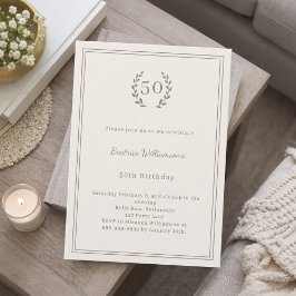 Ivoor taupe gemerkt elegante luxe verjaardag kaart