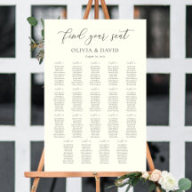 Ivoor & Taupe Kleur Script 19 tafels zitplaats Gra