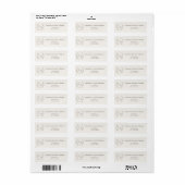 Ivoor taupe monogram krans retouradres etiket (Full Sheet)