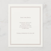 Ivoor taupe monogram krans trouw Save the Date Flyer (Achterkant)
