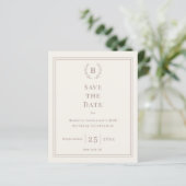 Ivoor taupe monogram krans verjaardag save the dat (Staand voorkant)