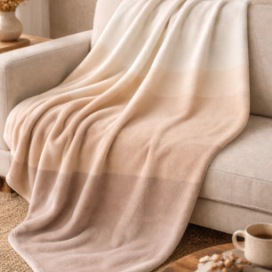 Ivoor Taupe Ombre Vliesdeken Fleece Deken