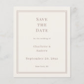 Ivoor taupe trouw bruiloft Save the Date Flyer (Voorkant)