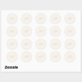Ivoor Taupe Trouw Monogram Zegel Sticker (Vel)