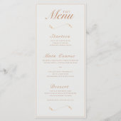 Ivoor & Terracotta Dubbelzijdig Trouwdiner/Bar Menu (Voorkant)