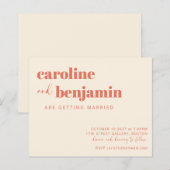 Ivoor Terracotta Moderne Budget Huwelijksuitnodigi (Voorkant / Achterkant)