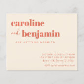 Ivoor Terracotta Moderne Budget Huwelijksuitnodigi (Voorkant)