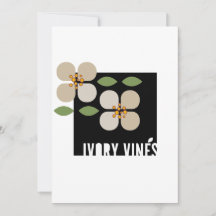 IVOOR VINES - Modern Floral Invitation Kaart