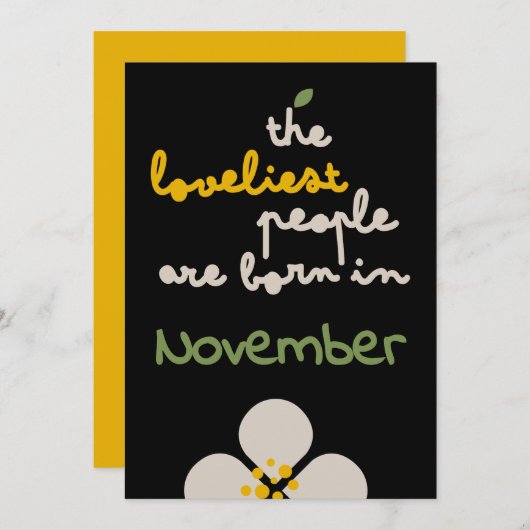 IVOOR VINES - Verjaardag Bloemenuitnodiging Kaart (Voorkant / Achterkant)