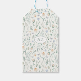 Ivoor Vintage Cottagecore Botanische Weide Custom Cadeaulabel