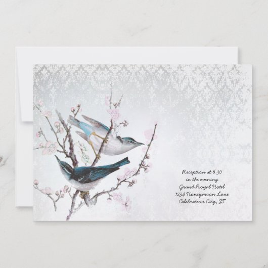 Ivoor  vogelkooien Tortelduifjes Kaart (Achterkant)