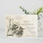 Ivoor  vogelkooien Tortelduifjes Kaart (Staand voorkant)