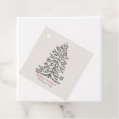 Ivoor Vrolijk Kerstfeest Kerstboom Gift Label (In situ)