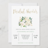 Ivoor Waterverf Bloemen met Goud | Vrijgezellenfee Kaart (Voorkant)