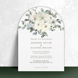 Ivoor Waterverf Bloemenboog bruiloft Kaart