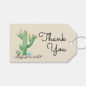 Ivoor Waterverf Cactus Cadeaulabel (Voorkant (Horizontaal))